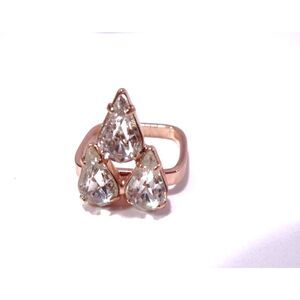 Joomi Lim Women's Rose Gold Swarovski Gemstone Tear Ring Sz 6 NWOT 120
